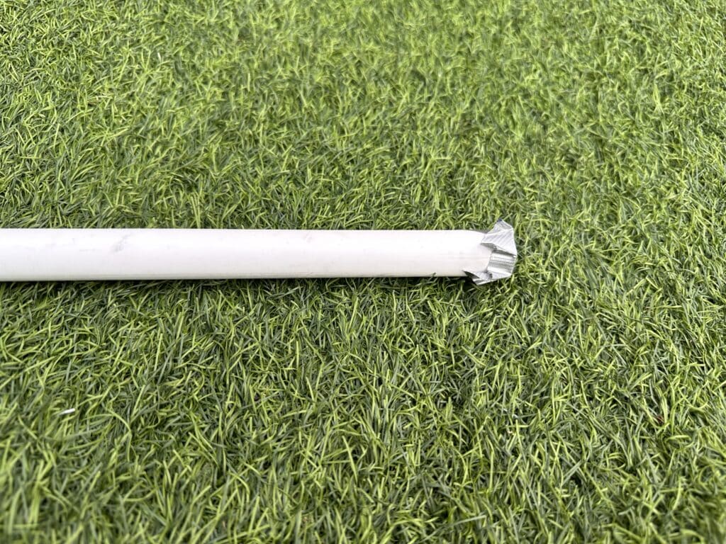 air rocket launcher taped sides so air cannot escape
