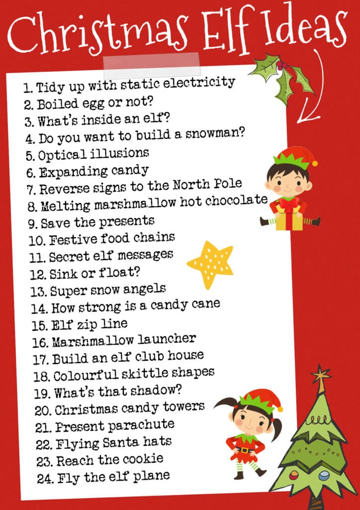 24 days of elf activity ideas