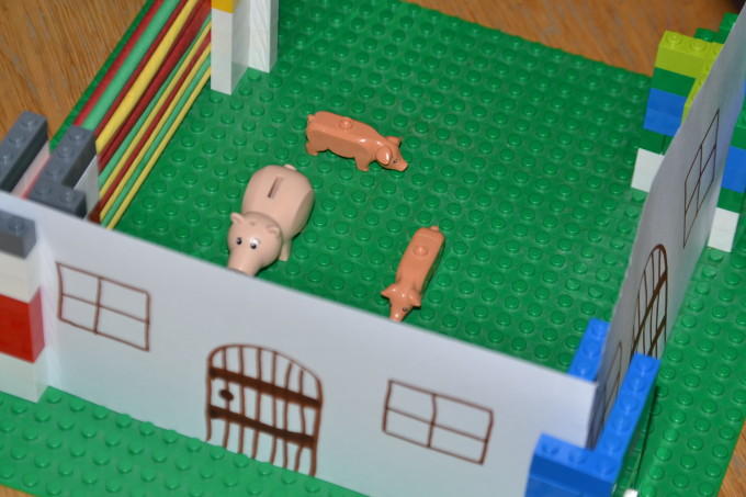 LEGO house for the Three Little Pigs as part of a fun STEM Challenge