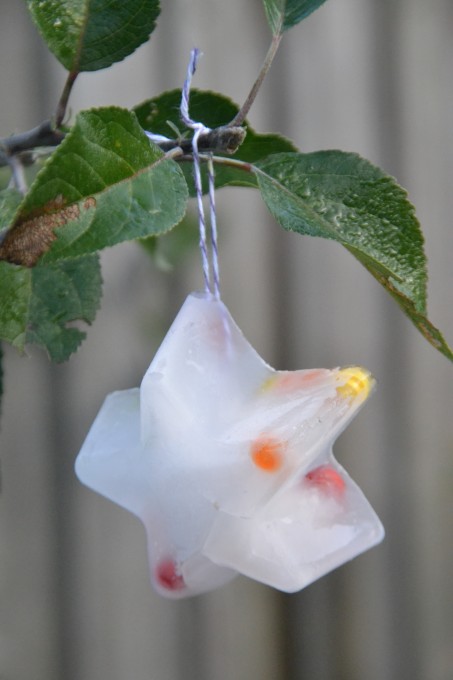 Fun icy decorations to hang outside.