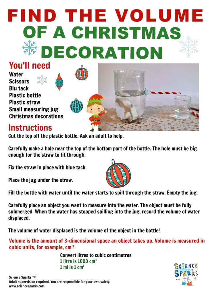 Find the volume of an irregular shape Christmas STEM challenge