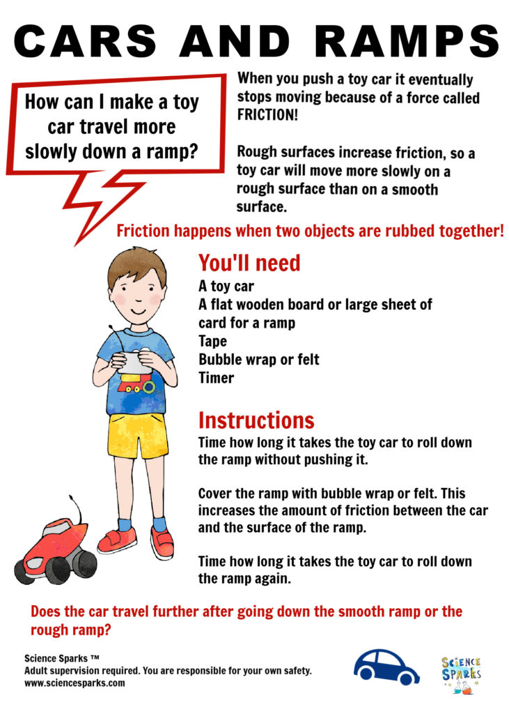 How can I make a toy car travel more slowly down a ramp