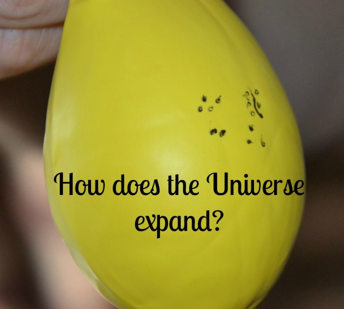 Balloon model of the universe expanding 