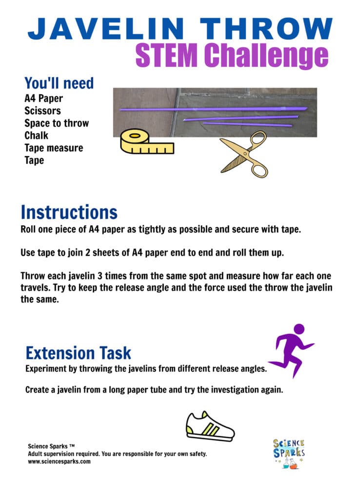 Javelin throwing STEM challenge