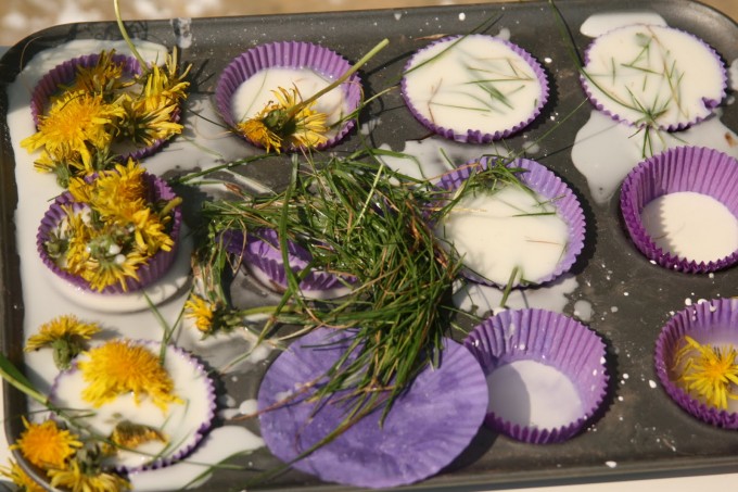 oobleck and flower cupcakes sensory activity
