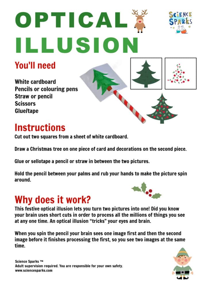 Christmas optical illusion instructions