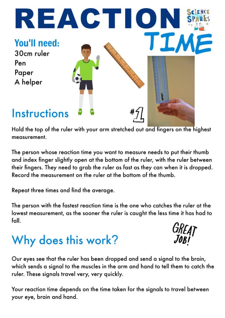Football themed reaction time science investigation