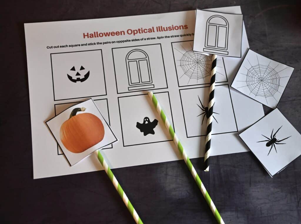 FREE Halloween optical illusions template