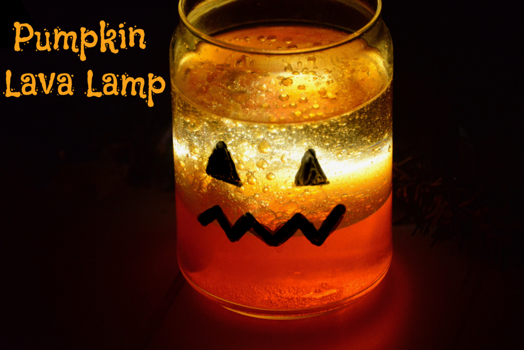 Pumpkin lamp - made with oil and coloured water